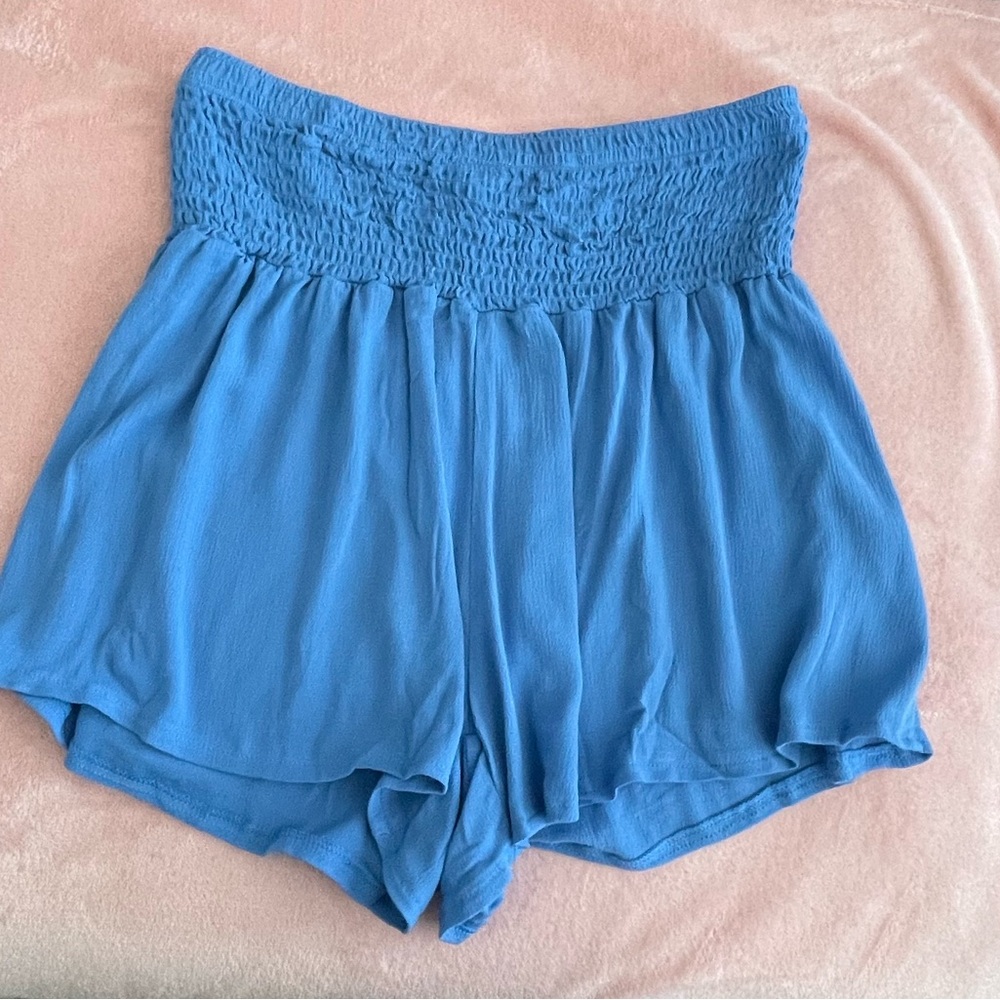 Blue High Waisted Shorts
